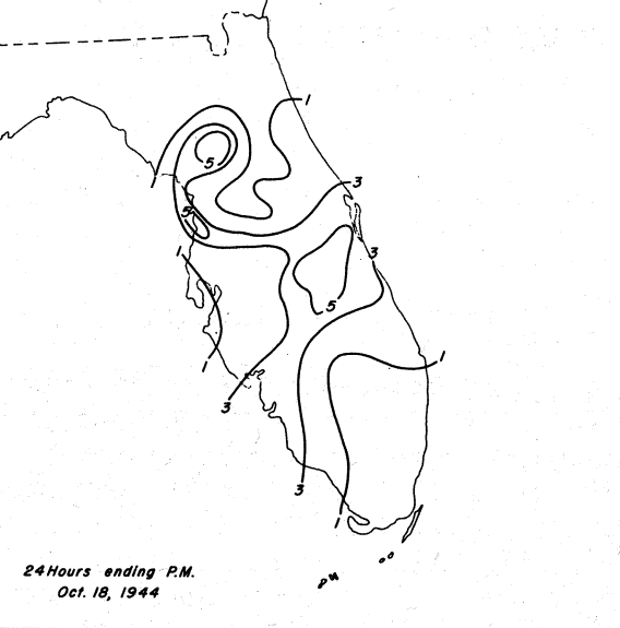 Oct 16, 1944 Cuba Florida Hurricane Rainfall