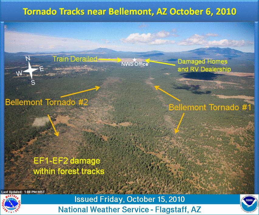 Oct 6, 2010 Flagstaff Tornado Paths