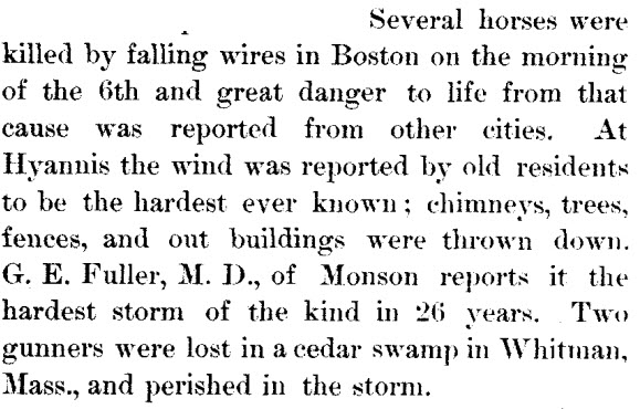Nov 5, 1894 Snowstorm Report