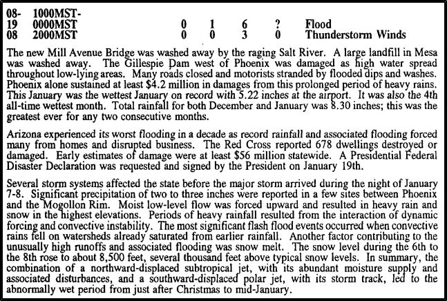 Jan 19, 1993 Arizona Flood